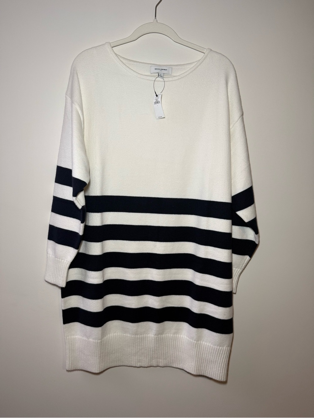 Marc Jacobs White & Black Stripe Oversized Sweater